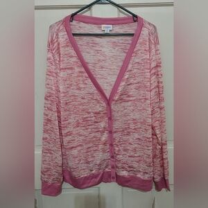 LuLaRoe Cheryl Pink Marbled Cardigan